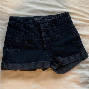 High waisted black shorts
